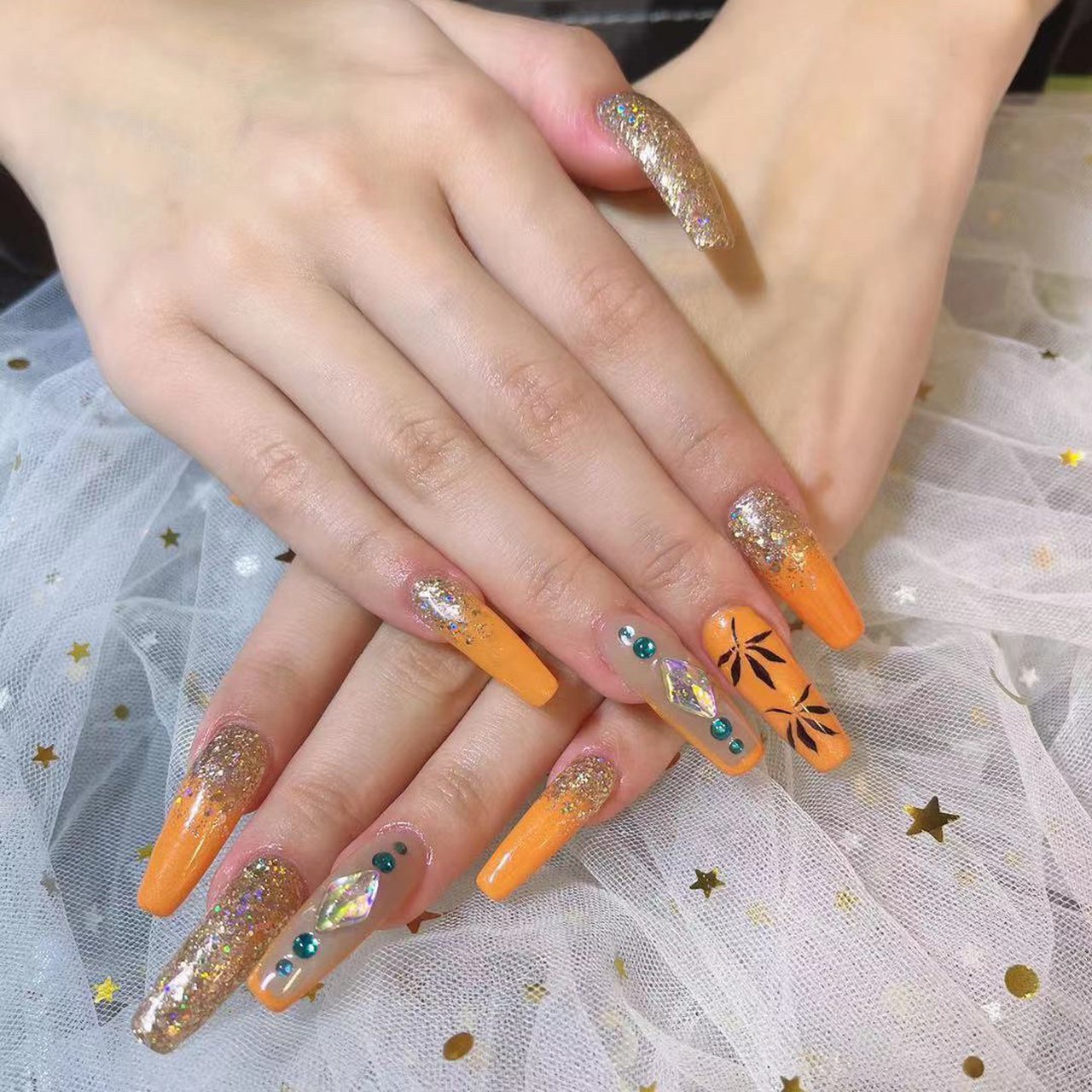 ベージュ オレンジ ブラック パンダ Nail 川崎のネイルデザイン No ネイルブック