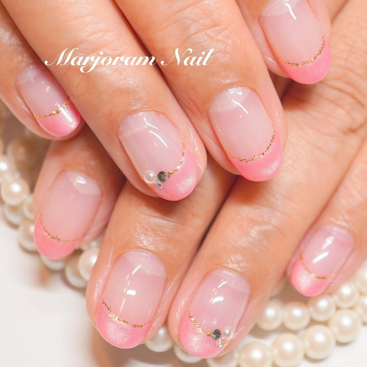 オールシーズン オフィス ハンド フレンチ ピンク Marjoramnailのネイルデザイン No ネイルブック