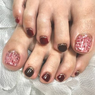 おすすめ順 ツイード 秋のフットネイルのネイルデザイン ネイルブック