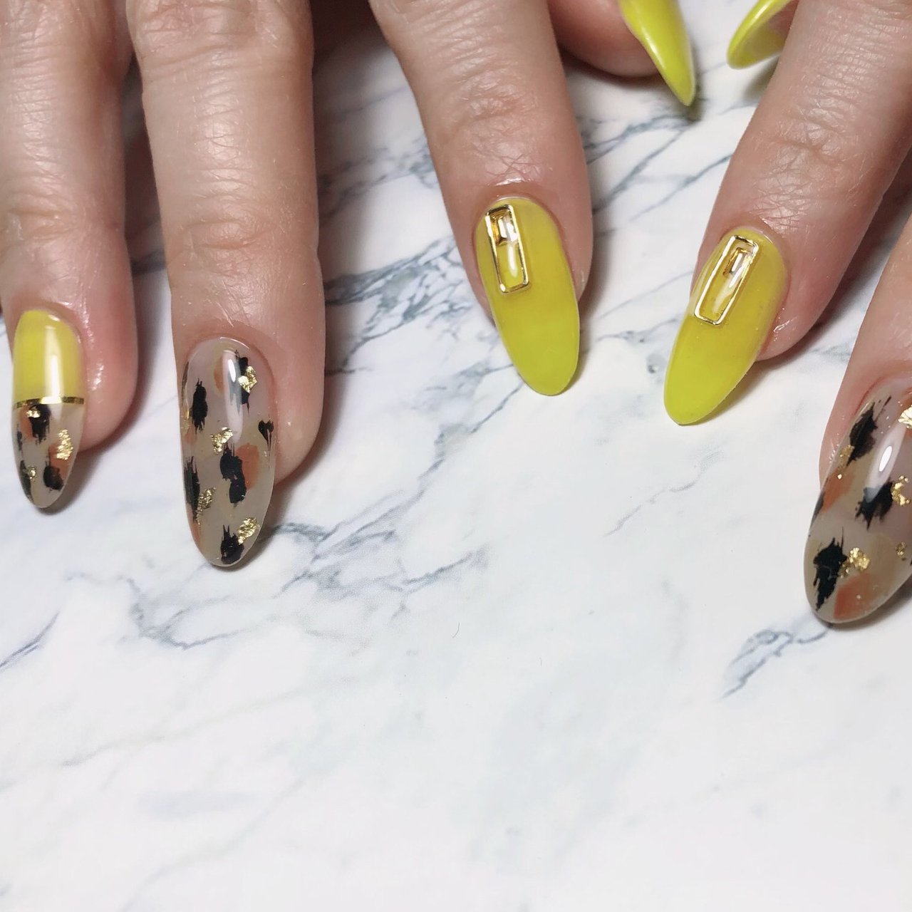 夏/秋/パーティー/ハンド/変形フレンチ - sugawara0107のネイル