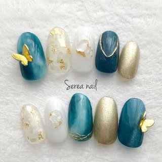 おすすめ順 セルリアンブルーのネイルデザイン ネイルブック
