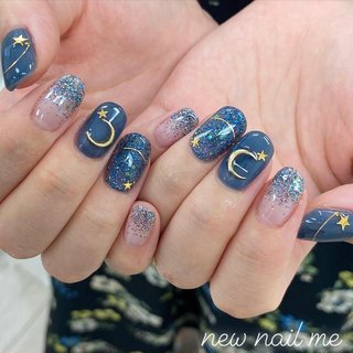 夏 星 ネイビーのネイルデザイン ネイルブック
