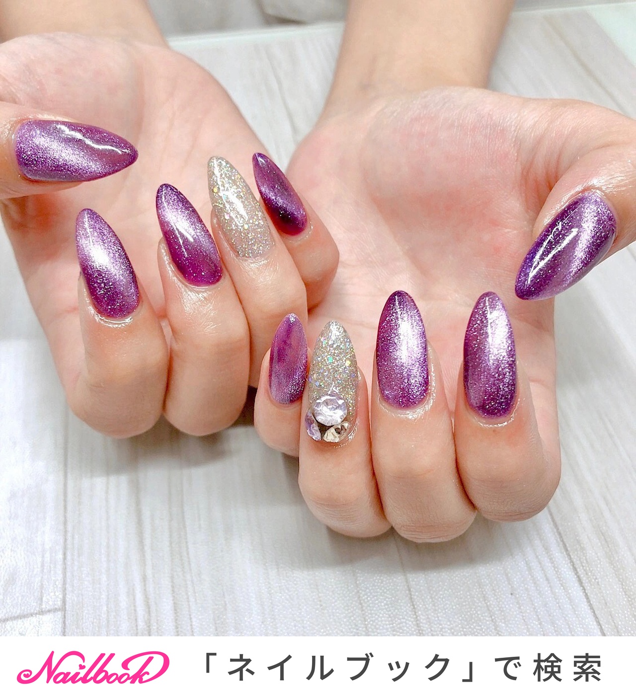 人気順｜#紫マグネットのネイルデザイン｜ネイルブック