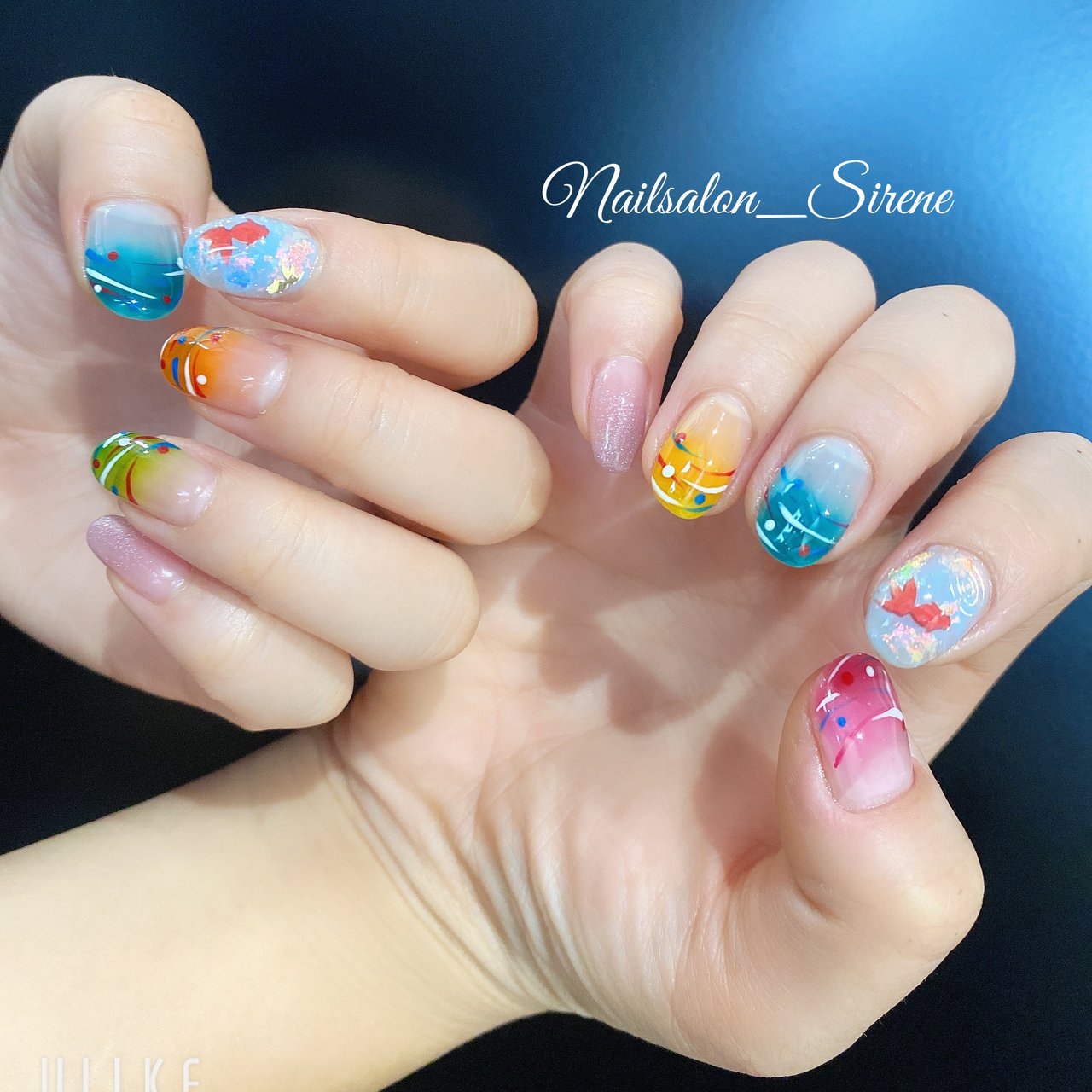 夏 浴衣 ハンド シンプル ミディアム Nailsalon Sireneのネイルデザイン No ネイルブック