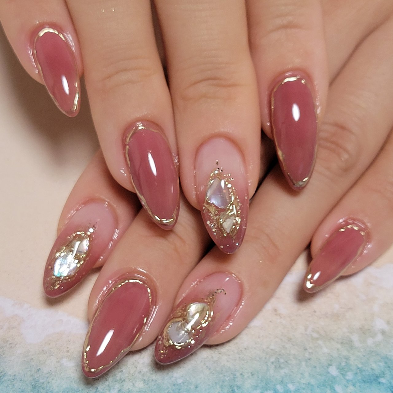 オールシーズン ハンド ワンカラー シェル ミラー Makananail のネイルデザイン No ネイルブック