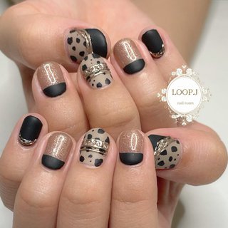 冬 アニマル柄のネイルデザイン ネイルブック