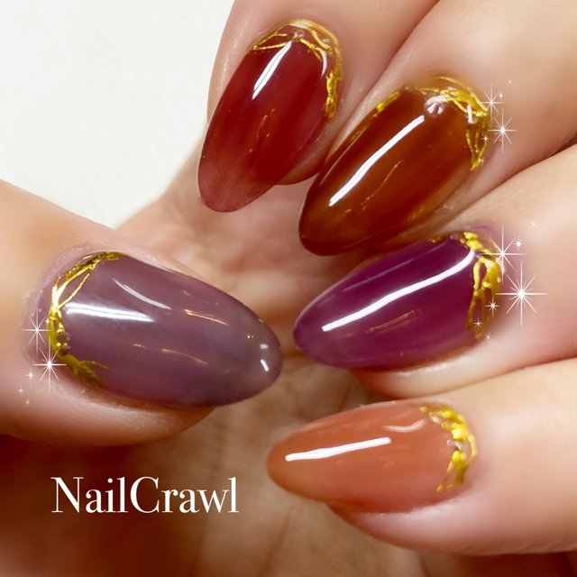 一点限り❣️Nail Wrapsレッドゴールド装飾 10枚入りネイルシール爪ヤスリ ネイルシール ツメキラ/レジンシール レジンクラブ / [40%OFF]秋