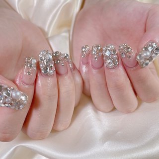 パール 埋め尽くしのネイルデザイン ネイルブック