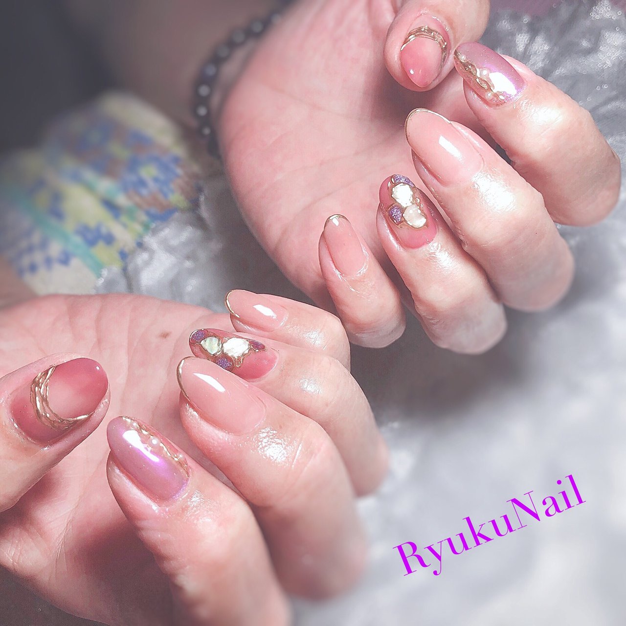 秋 ハンド フレンチ グラデーション シェル Ryukunailのネイルデザイン No ネイルブック