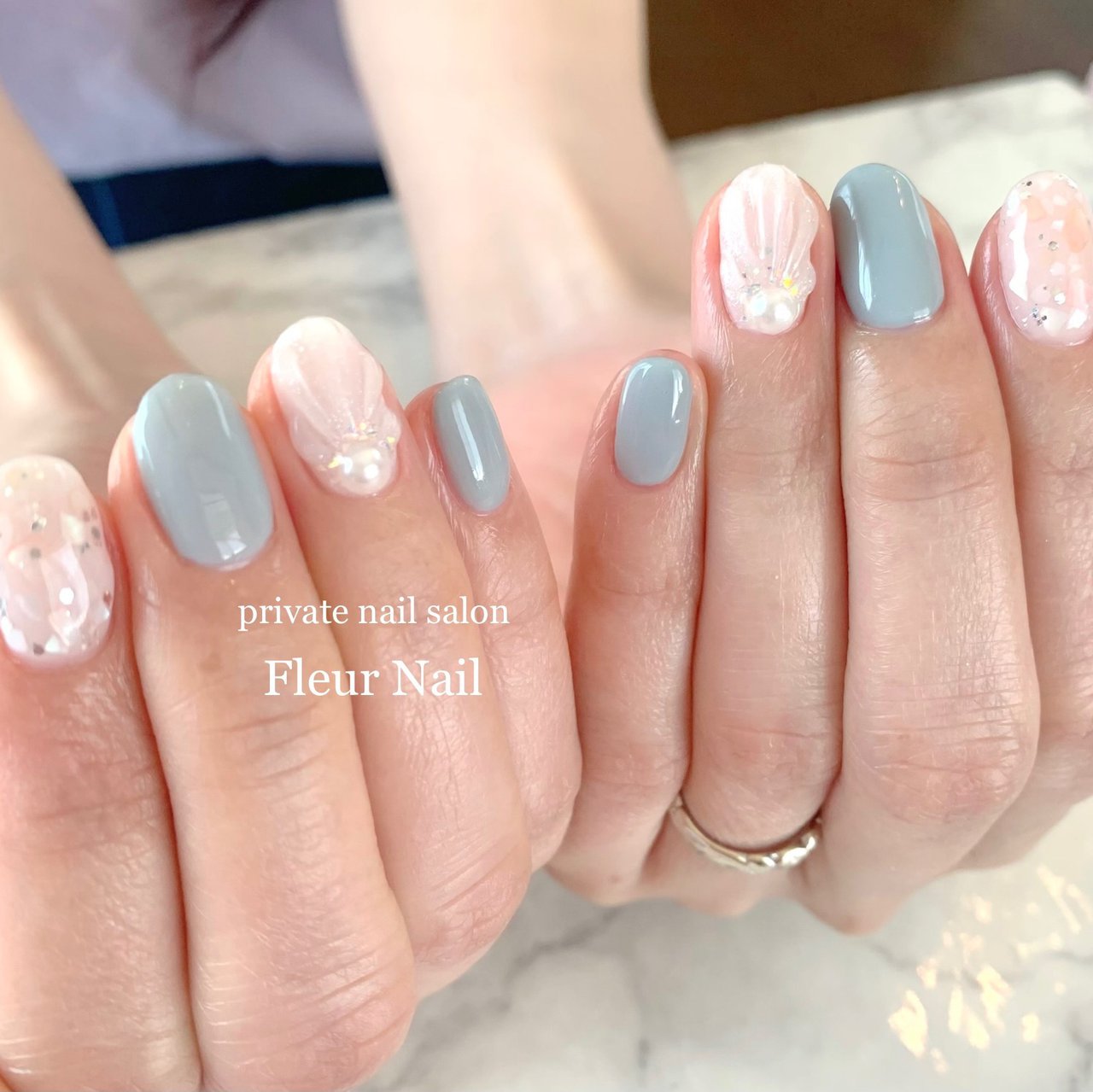 夏 オフィス デート 女子会 ハンド Fleur Nail フルールネイル のネイルデザイン No ネイルブック
