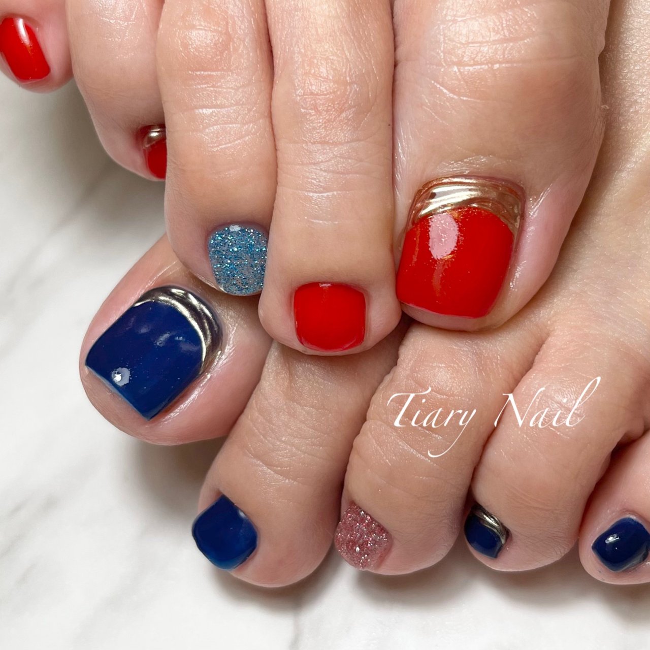 夏 秋 クリスマス オフィス フット Tiarynail ティアリーネイルのネイルデザイン No ネイルブック