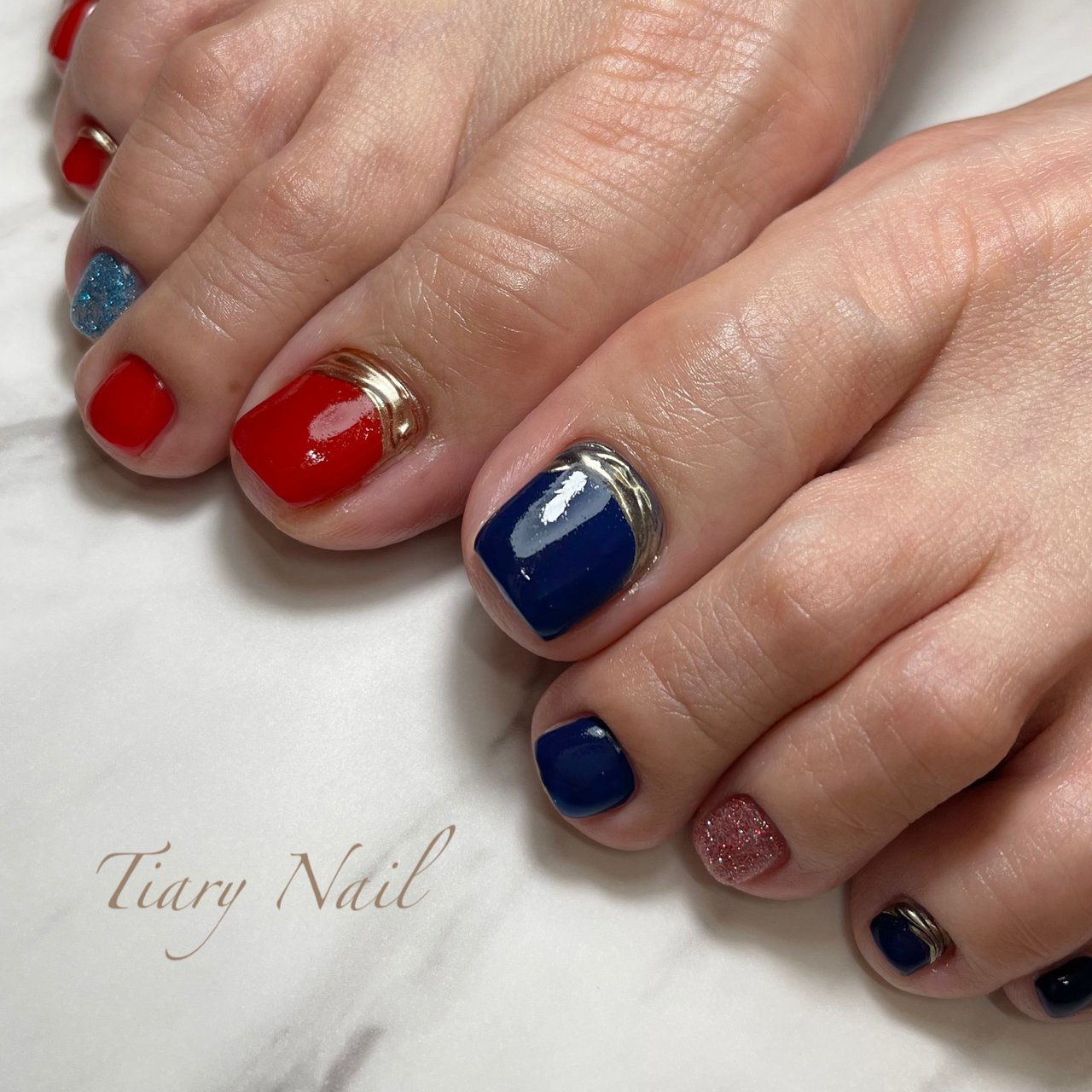 夏 秋 クリスマス オフィス フット Tiarynail ティアリーネイルのネイルデザイン No ネイルブック