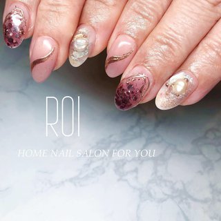 21年 新着順 ブライダル スモーキー モーブピンクのネイルデザイン ネイルブック