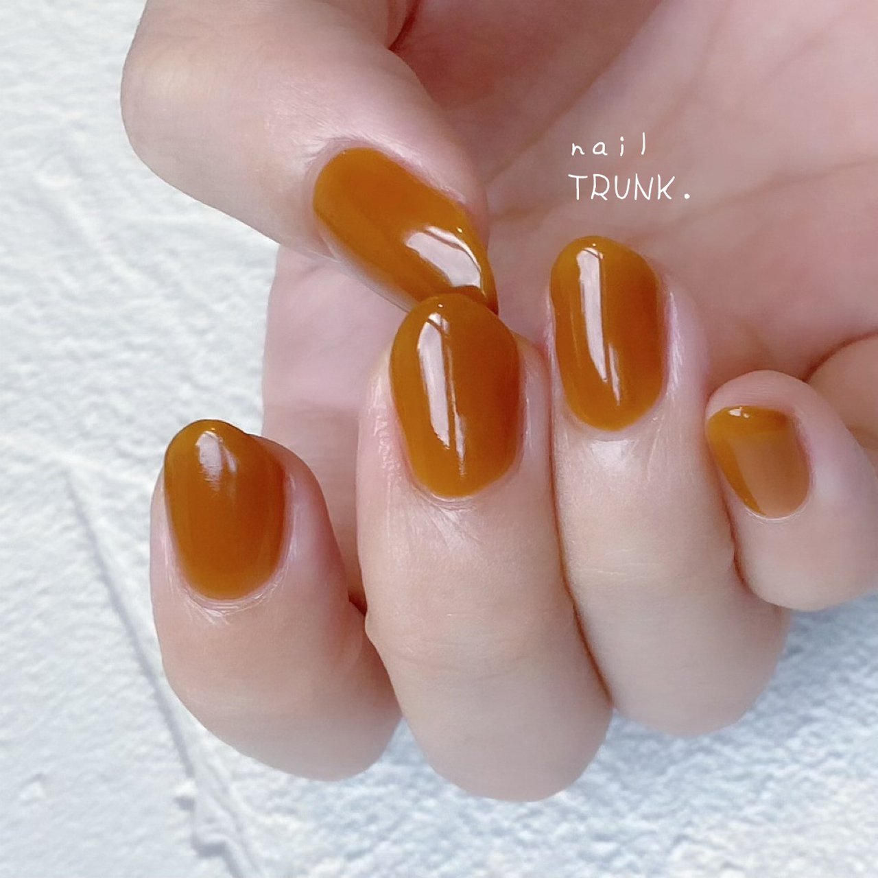 秋 ハンド ワンカラー ブラウン ジェルネイル Nail Trunkのネイルデザイン No ネイルブック