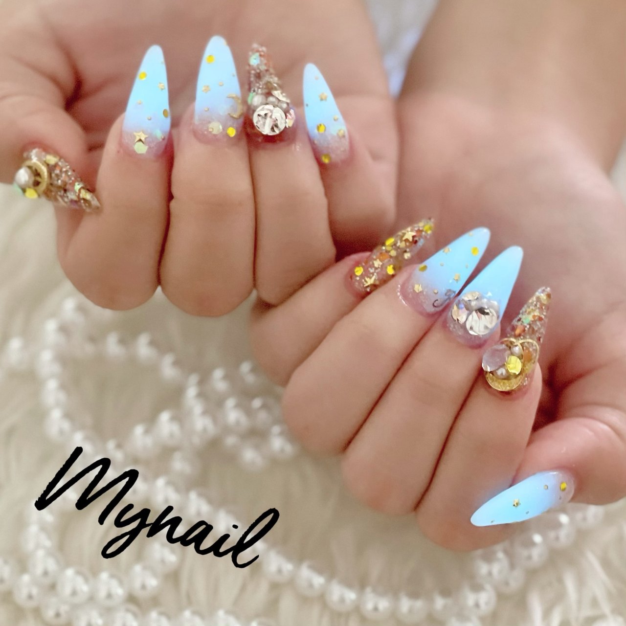 オールシーズン ハンド グラデーション ワンカラー ホログラム My Nailのネイルデザイン No ネイルブック