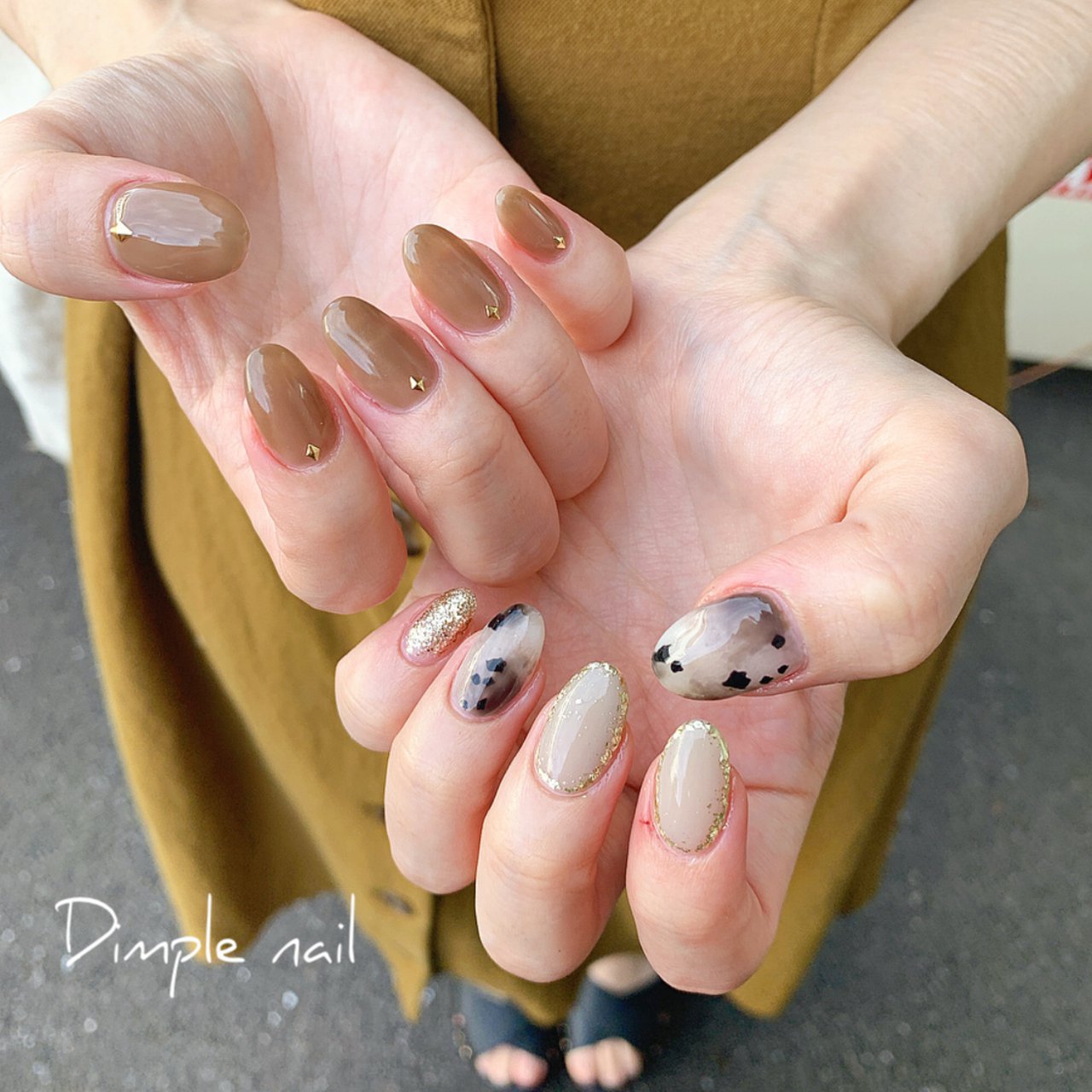 秋 オールシーズン ハンド Dimple Nailのネイルデザイン No ネイルブック