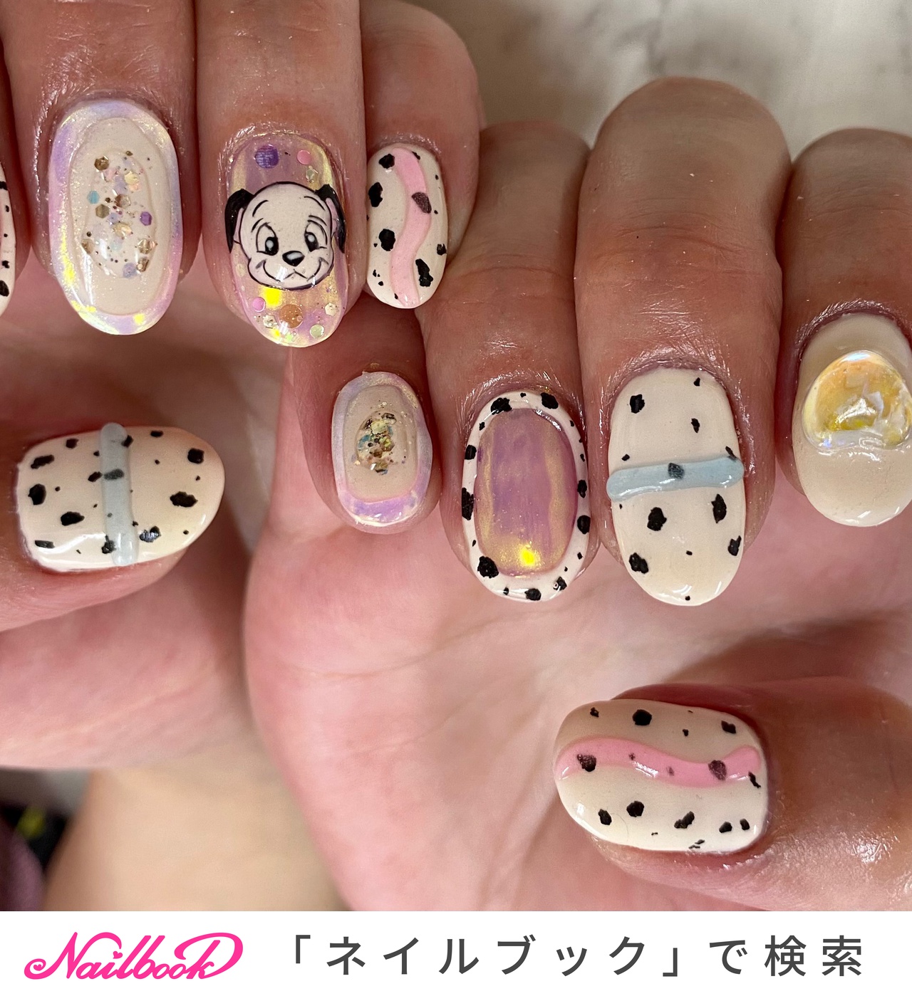 101匹わんちゃんネイルのネイルデザイン ネイルブック