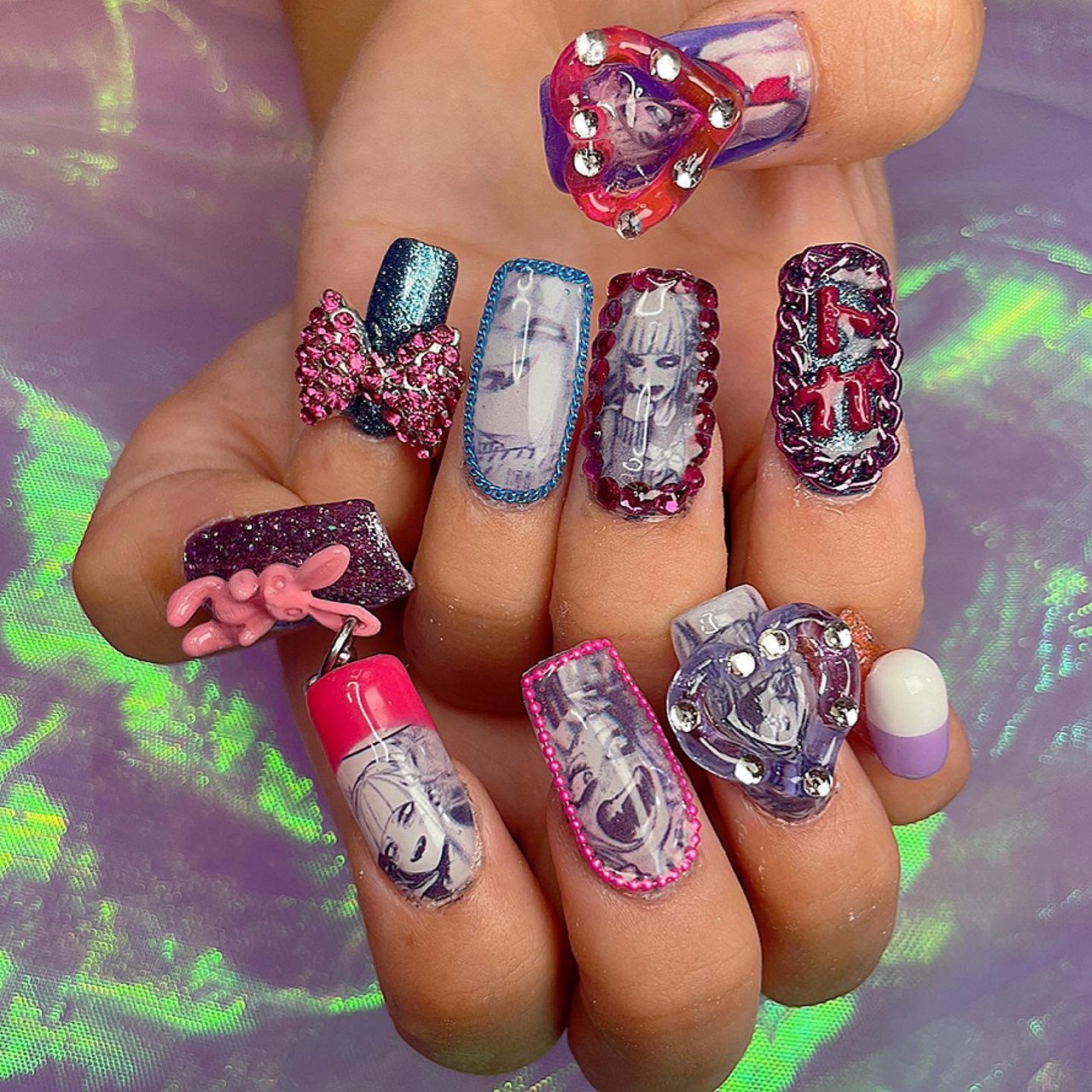 ハンド/痛ネイル/キャラクター/チェーン/デコ - あいりのネイル