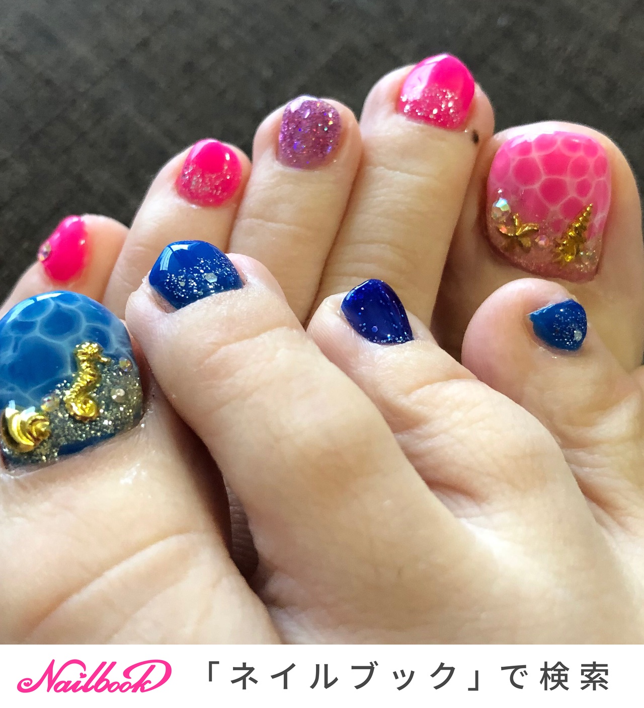 夏 レッド セルフネイルのネイルデザイン ネイルブック