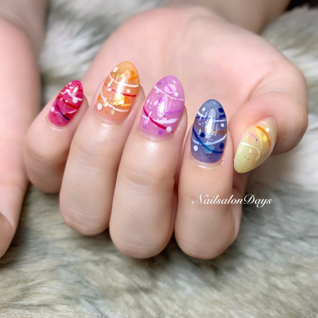 夏 旅行 海 リゾート カラフル Nail Salon Daysのネイルデザイン No ネイルブック