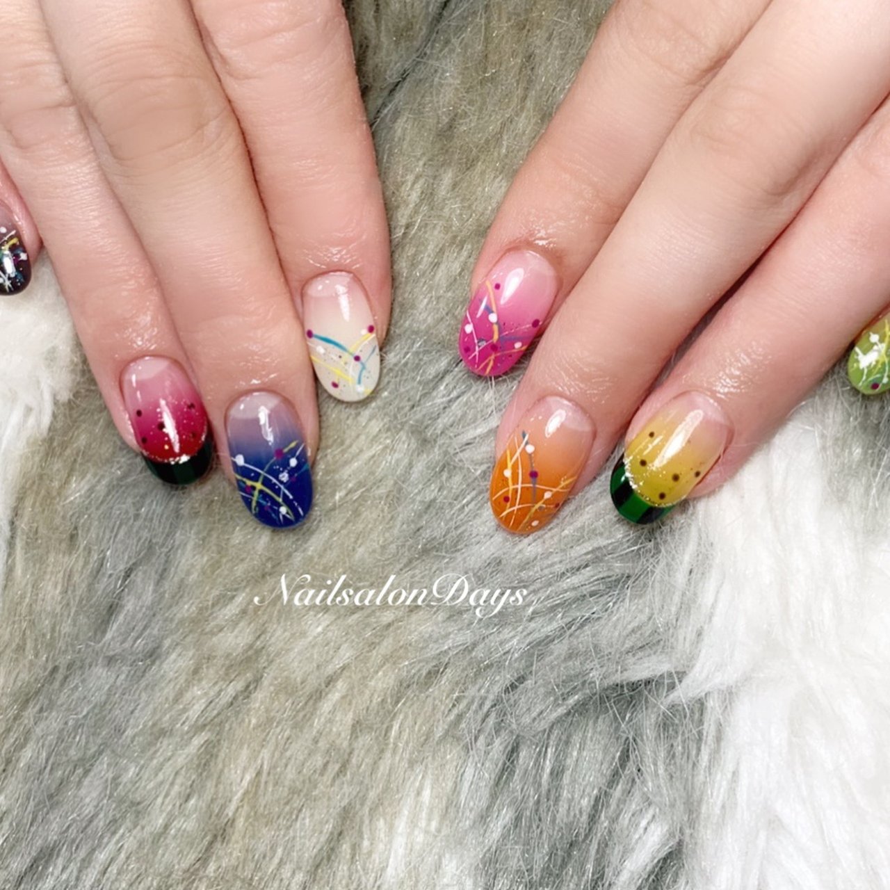 夏 旅行 海 リゾート カラフル Nail Salon Daysのネイルデザイン No ネイルブック