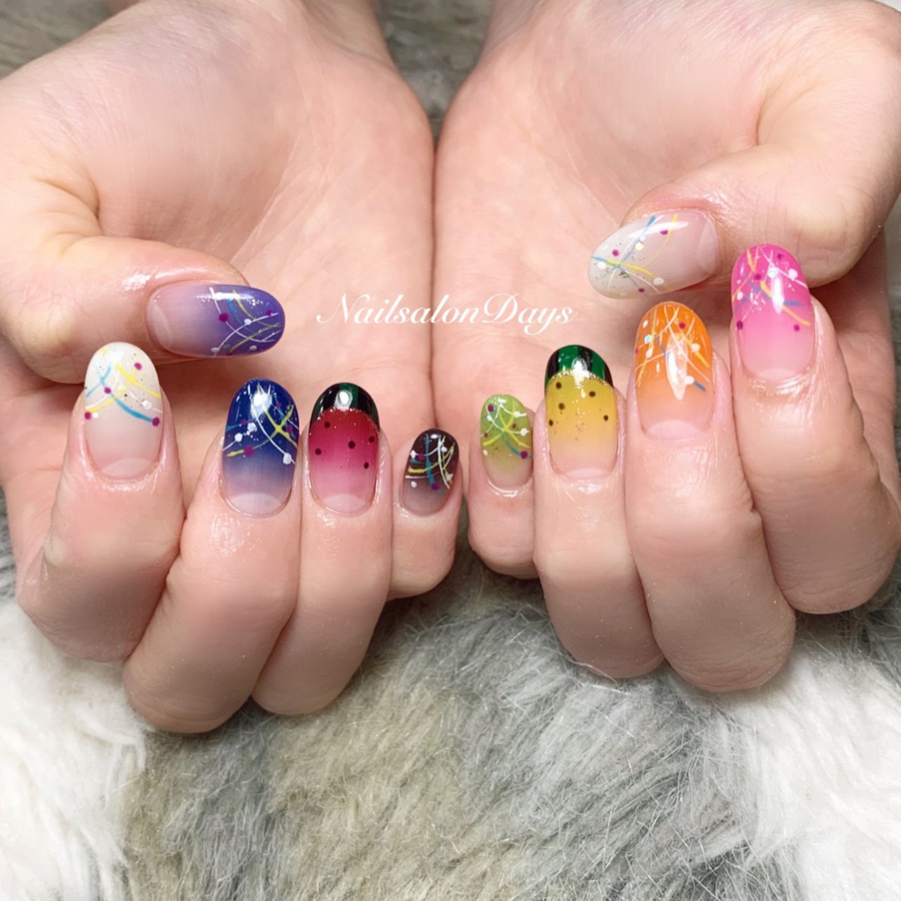 夏 旅行 海 リゾート カラフル Nail Salon Daysのネイルデザイン No ネイルブック