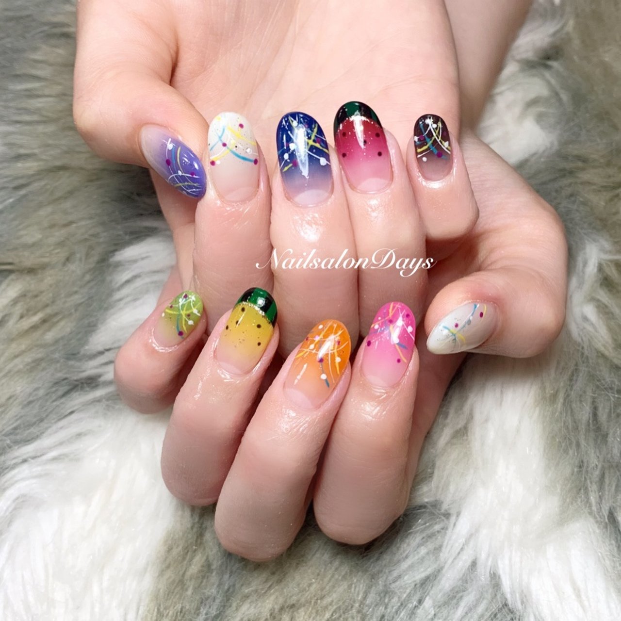 夏 旅行 海 リゾート カラフル Nail Salon Daysのネイルデザイン No ネイルブック