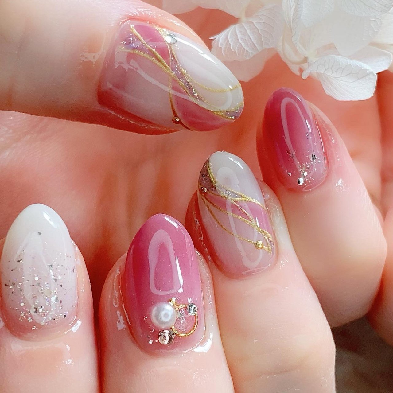 ハンド プッチ ベージュ ピンク Nailandbeautyアンドネイルアンドビューティーのネイルデザイン No ネイルブック