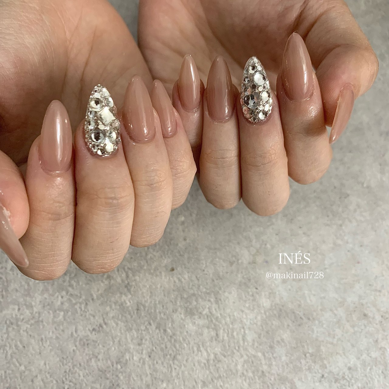 オールシーズン 成人式 オフィス ブライダル ビジュー Salon De Ines Maki Kawamuraのネイル デザイン No ネイルブック
