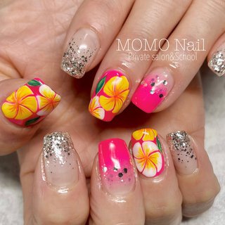 ピンク イエロー ネオンカラーのネイルデザイン ネイルブック