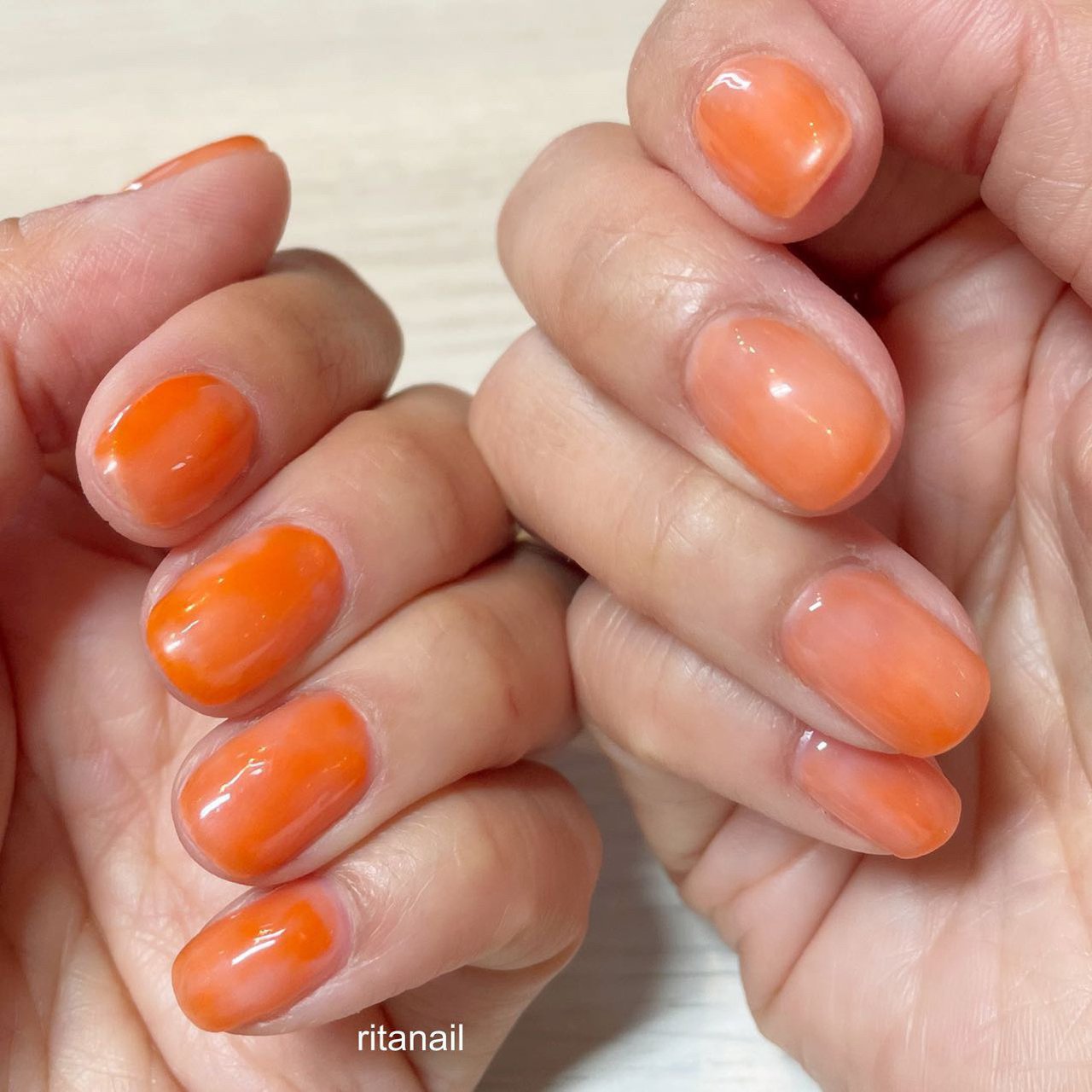 ハンド ワンカラー オレンジ Ritanailsanのネイルデザイン No ネイルブック