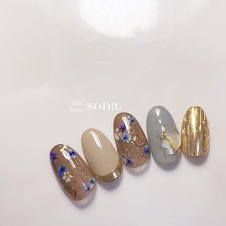 おすすめ順 フラワー 押し花 梅田ネイルサロンのネイルデザイン ネイルブック