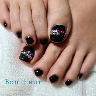 22年 新着順 フット 黒ネイルのネイルデザイン 3ページ目 ネイルブック