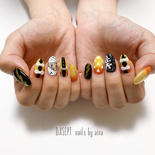 おすすめ順｜ブラック(黒)/#我妻善逸のネイルデザイン｜ネイルブック 