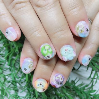 3d カラフル ダッフィーネイルのネイルデザイン ネイルブック