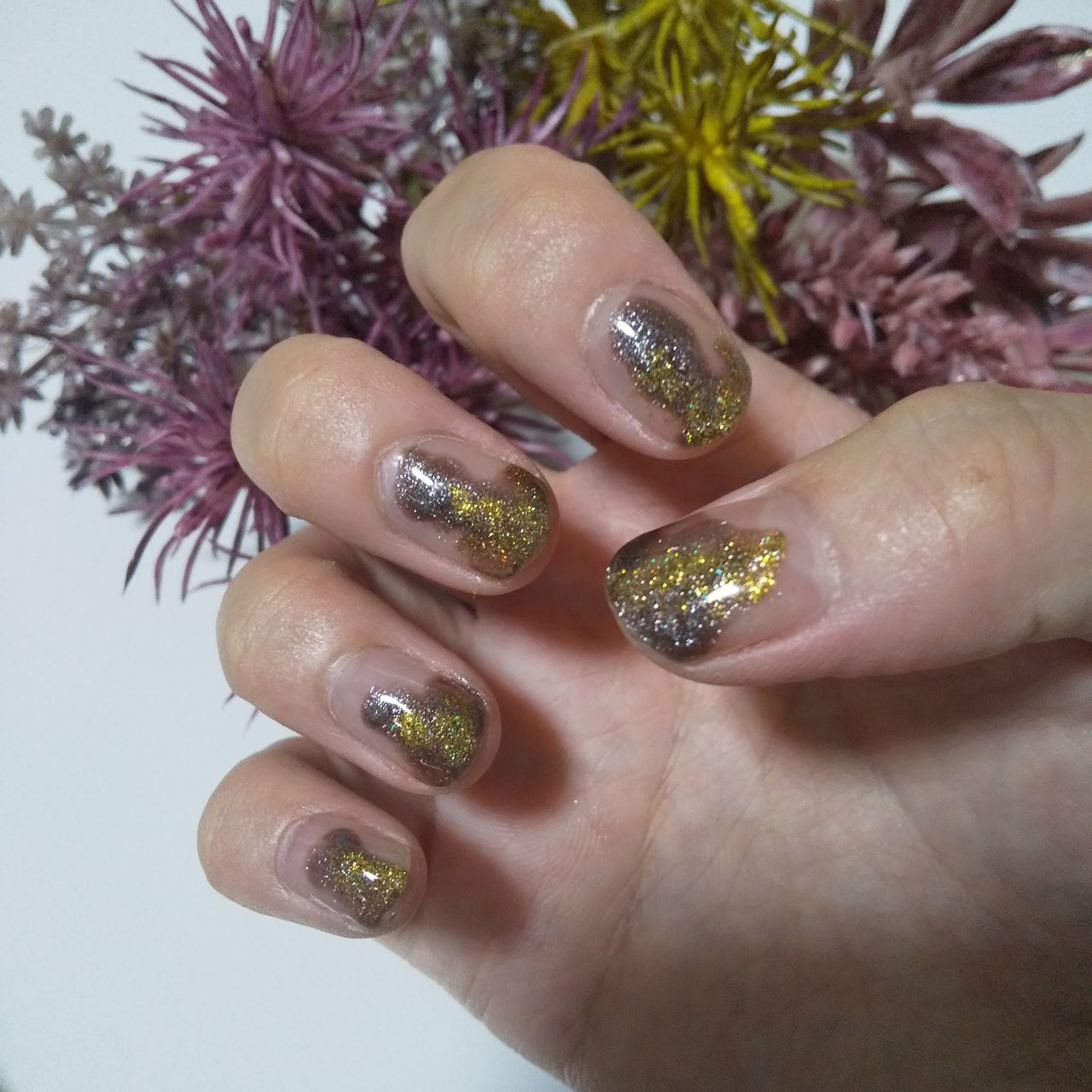 ハンド ブラウン グレー ゴールド ジェルネイル Nb95のネイルデザイン No ネイルブック