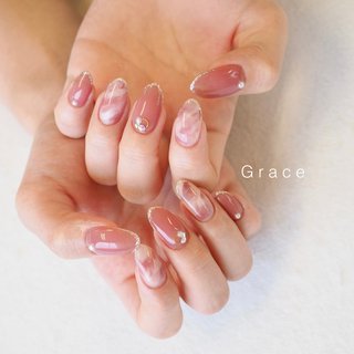 くすみピンクのネイルデザイン ネイルブック