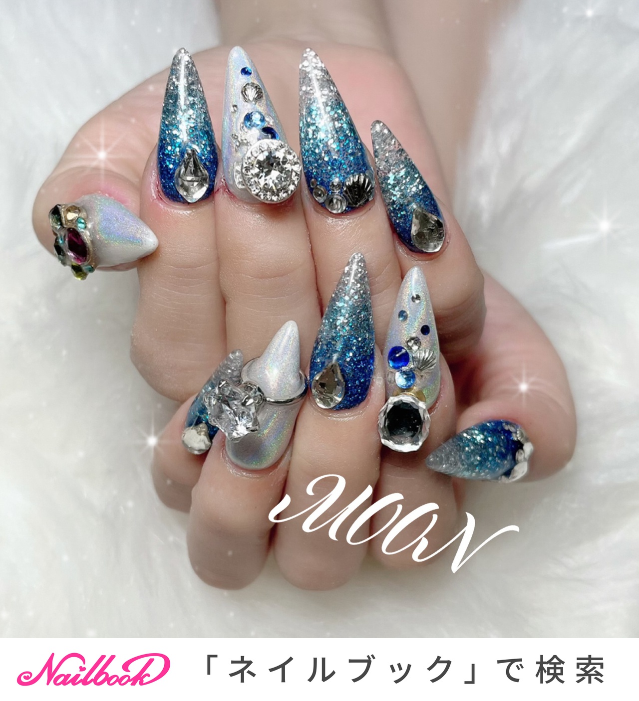 夏 ユニコーン スカルプチュアのネイルデザイン ネイルブック