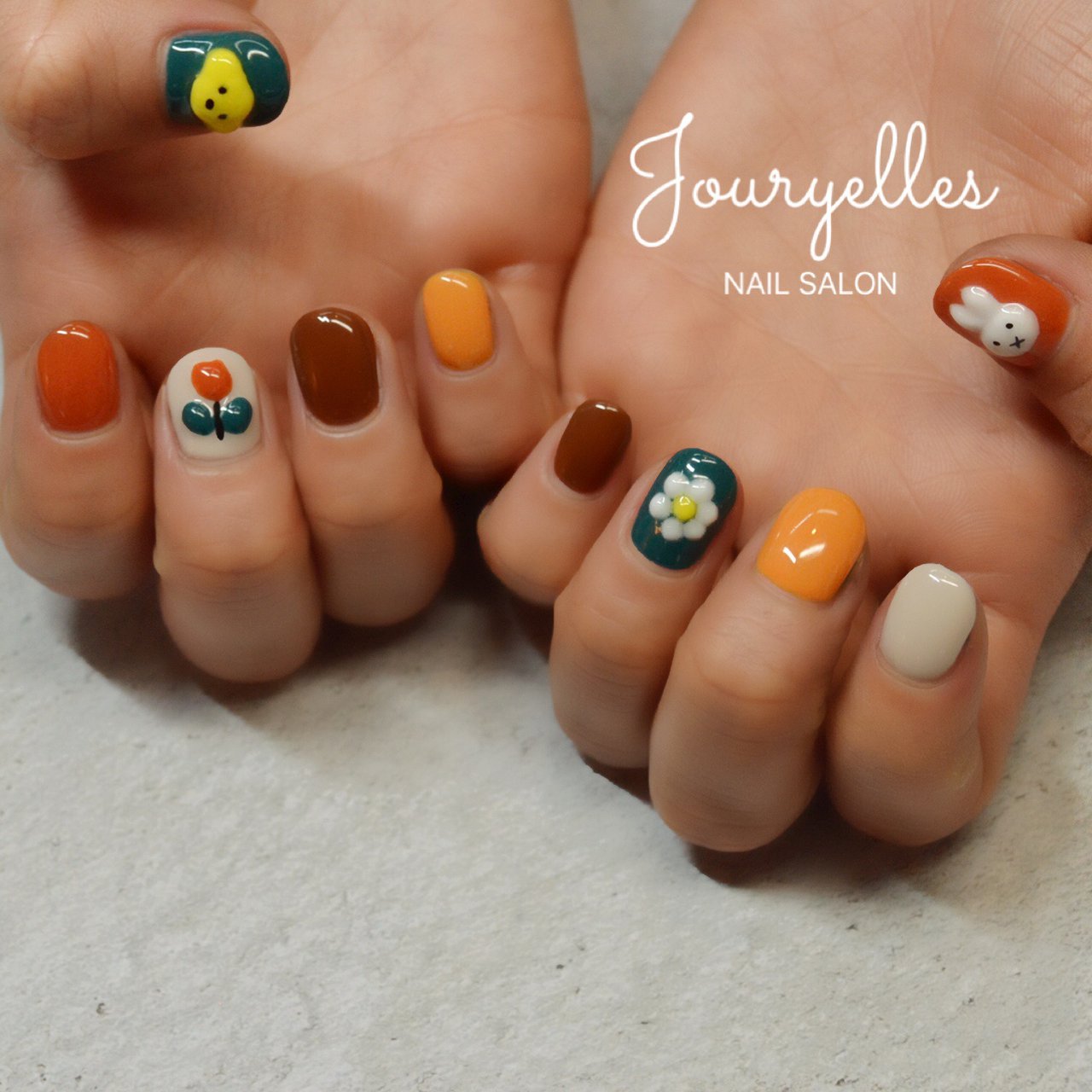 秋 ハンド シンプル キャラクター ショート Jouryellesのネイルデザイン No ネイルブック