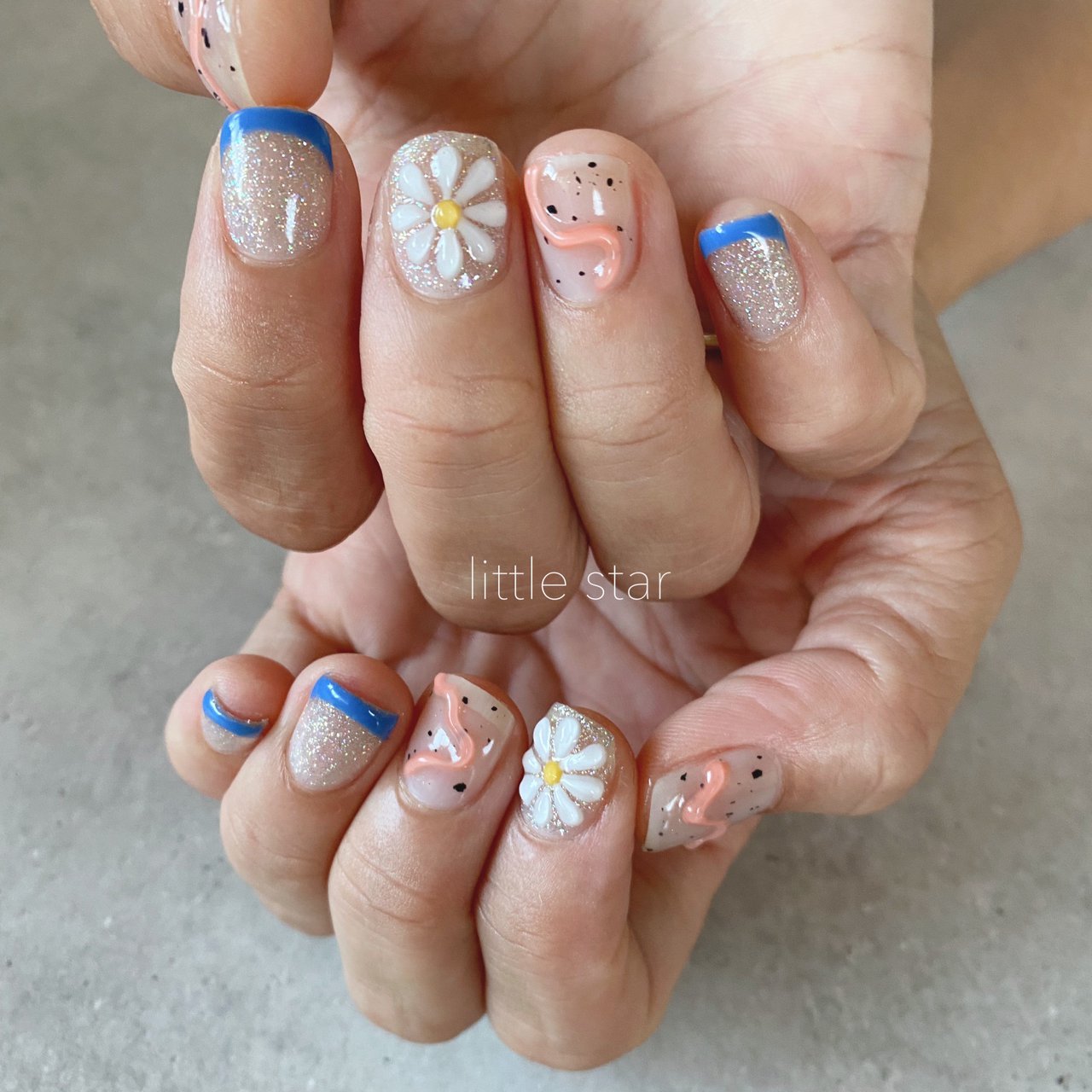夏 ライブ 女子会 ハンド フレンチ Littlestarのネイルデザイン No ネイルブック