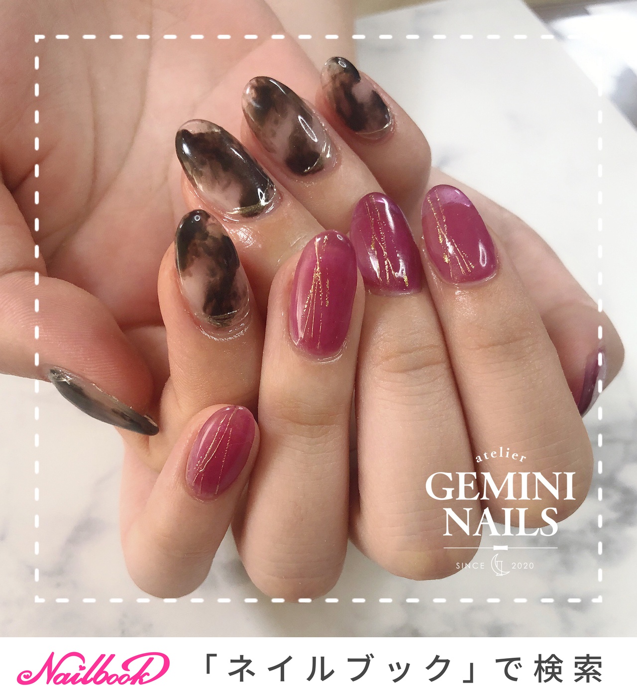 夏/オールシーズン/旅行/パーティー/ハンド atelier GEMINI NAILS 🌙アトリエジェミニネイルズのネイルデザイン[No