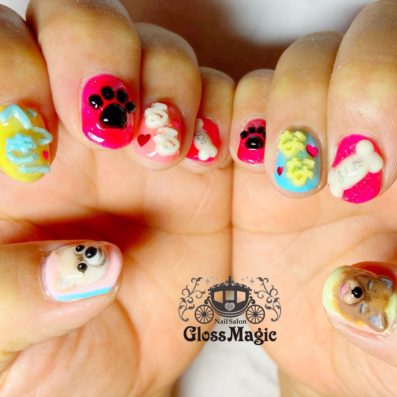 オールシーズン ハンド 3d ショート カラフル Yun のネイルデザイン No ネイルブック