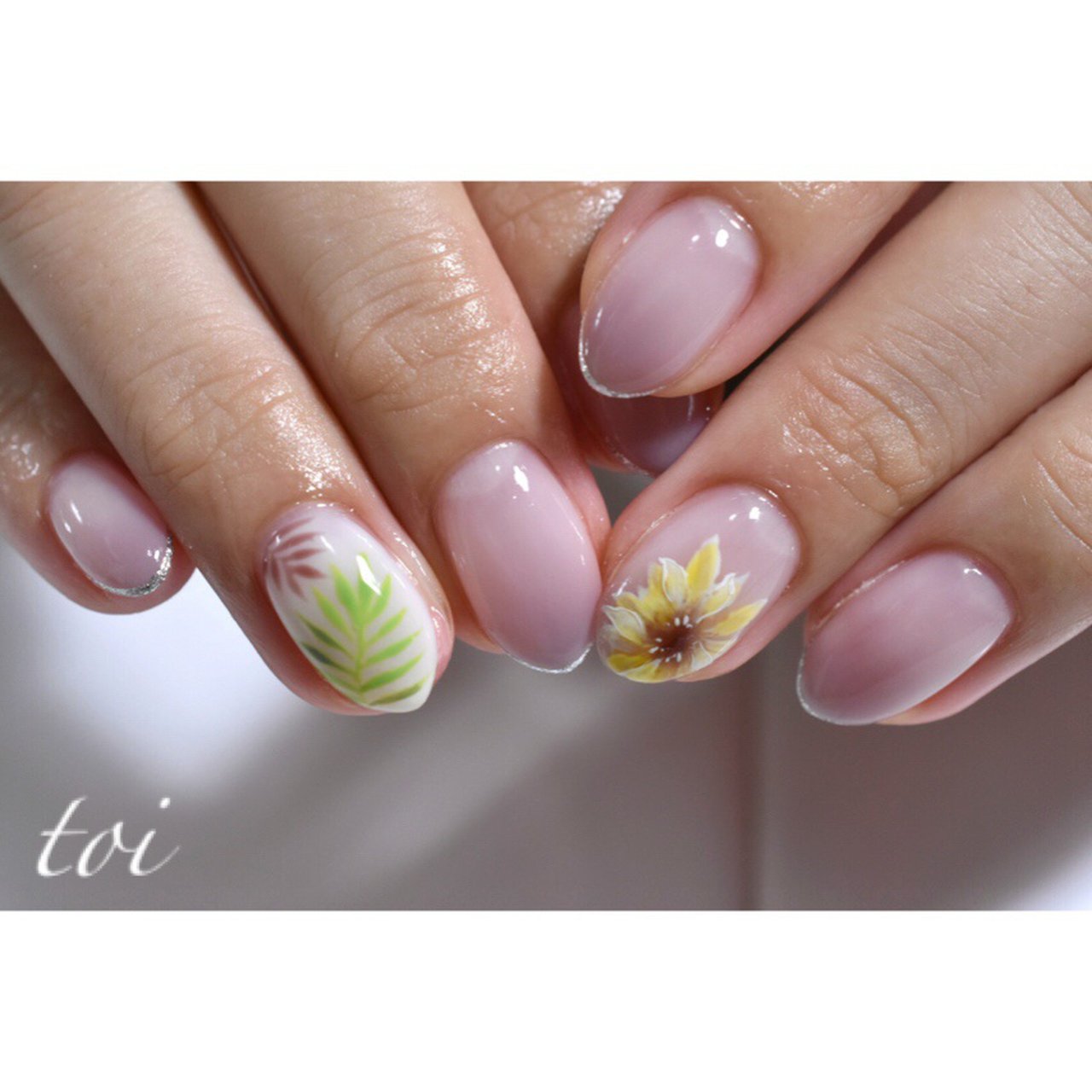 夏 ハンド イエロー グリーン パープル Atelier Toiのネイルデザイン No ネイルブック