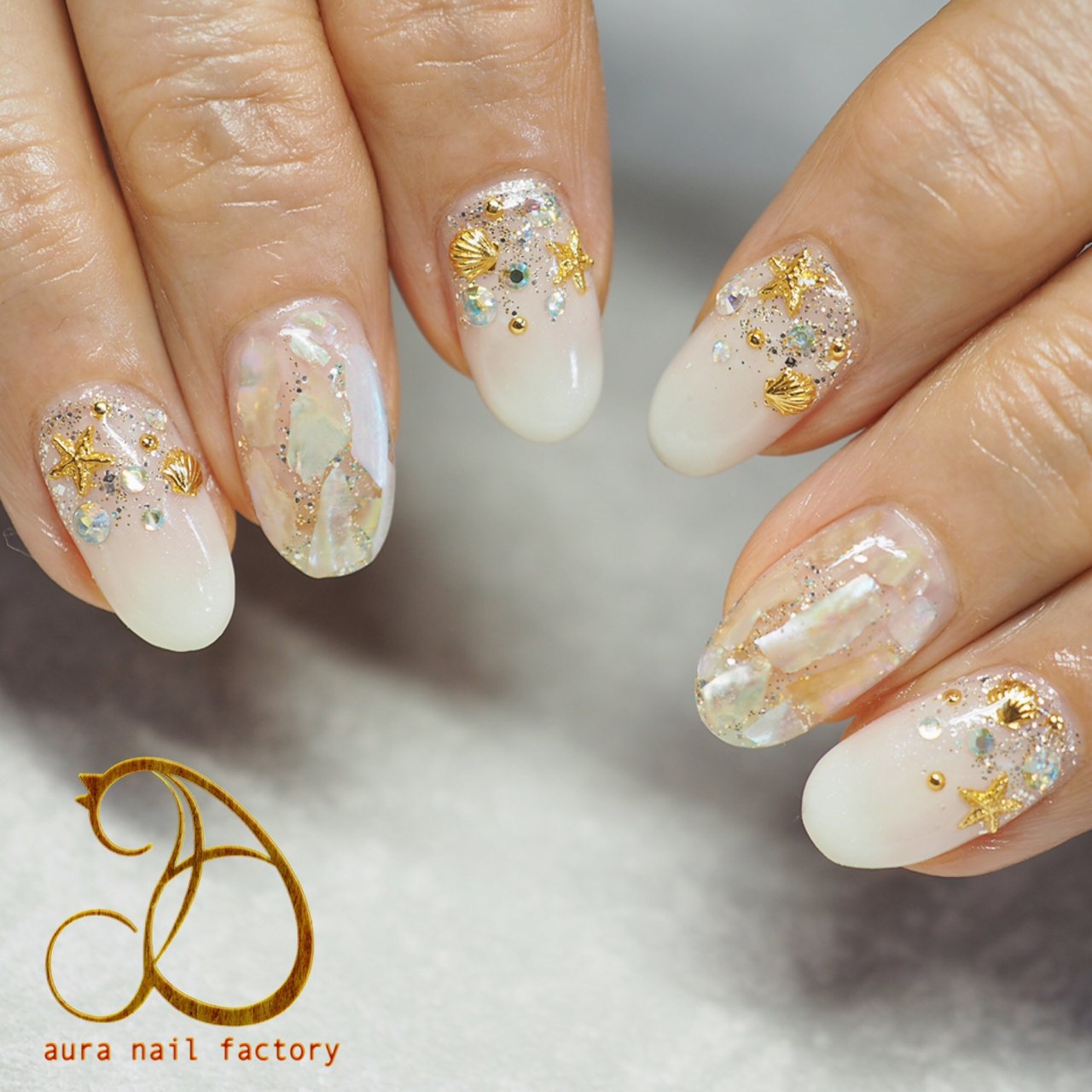 夏 海 リゾート オフィス ハンド Aura Nail Factoryのネイルデザイン No ネイルブック