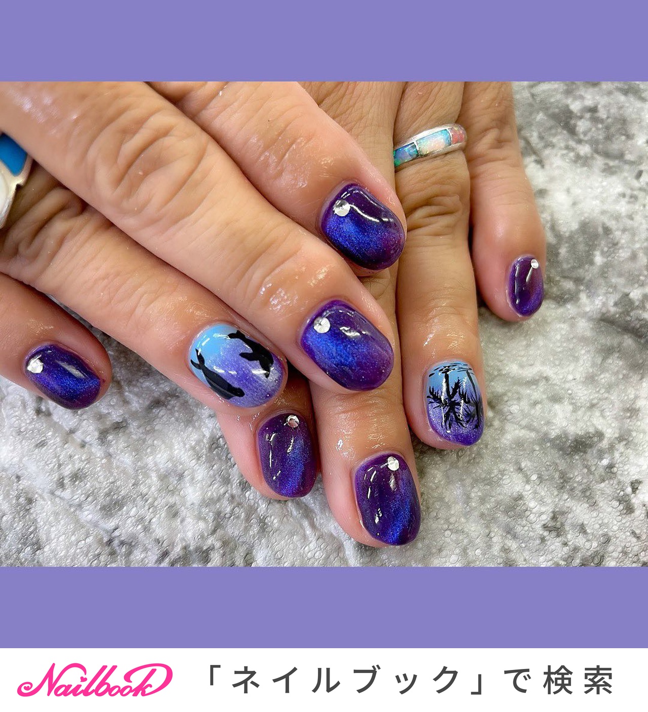 夜の海のネイルデザイン ネイルブック