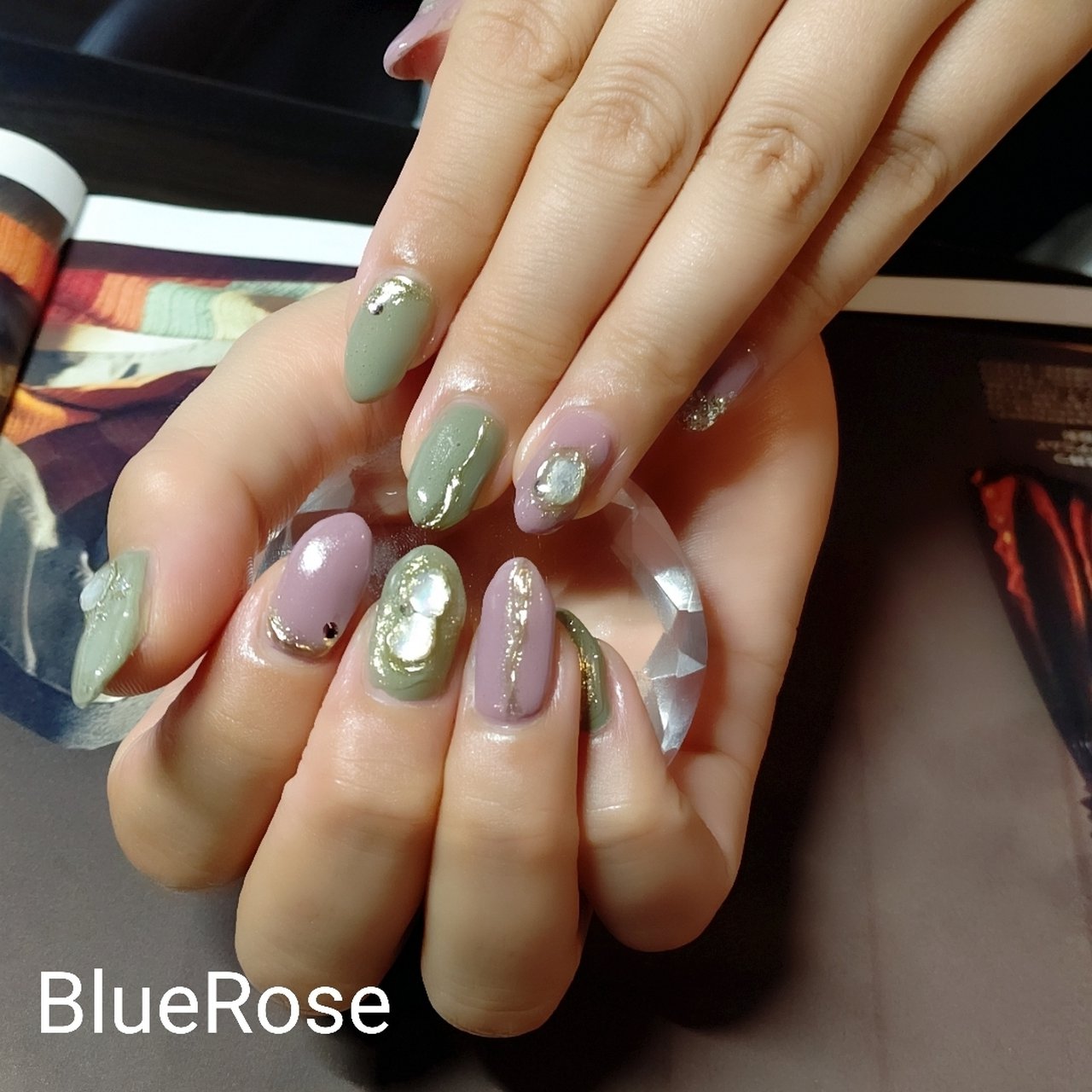 秋 オフィス ハンド ワンカラー 大理石 Bluerose410のネイルデザイン No ネイルブック