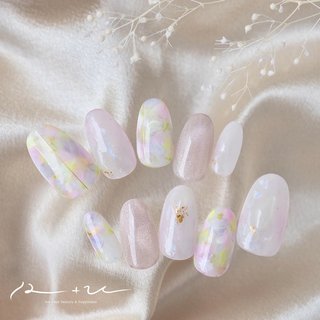 ♡タイダイとニットの大人ネイル♡ ネイルチップハンドメイド