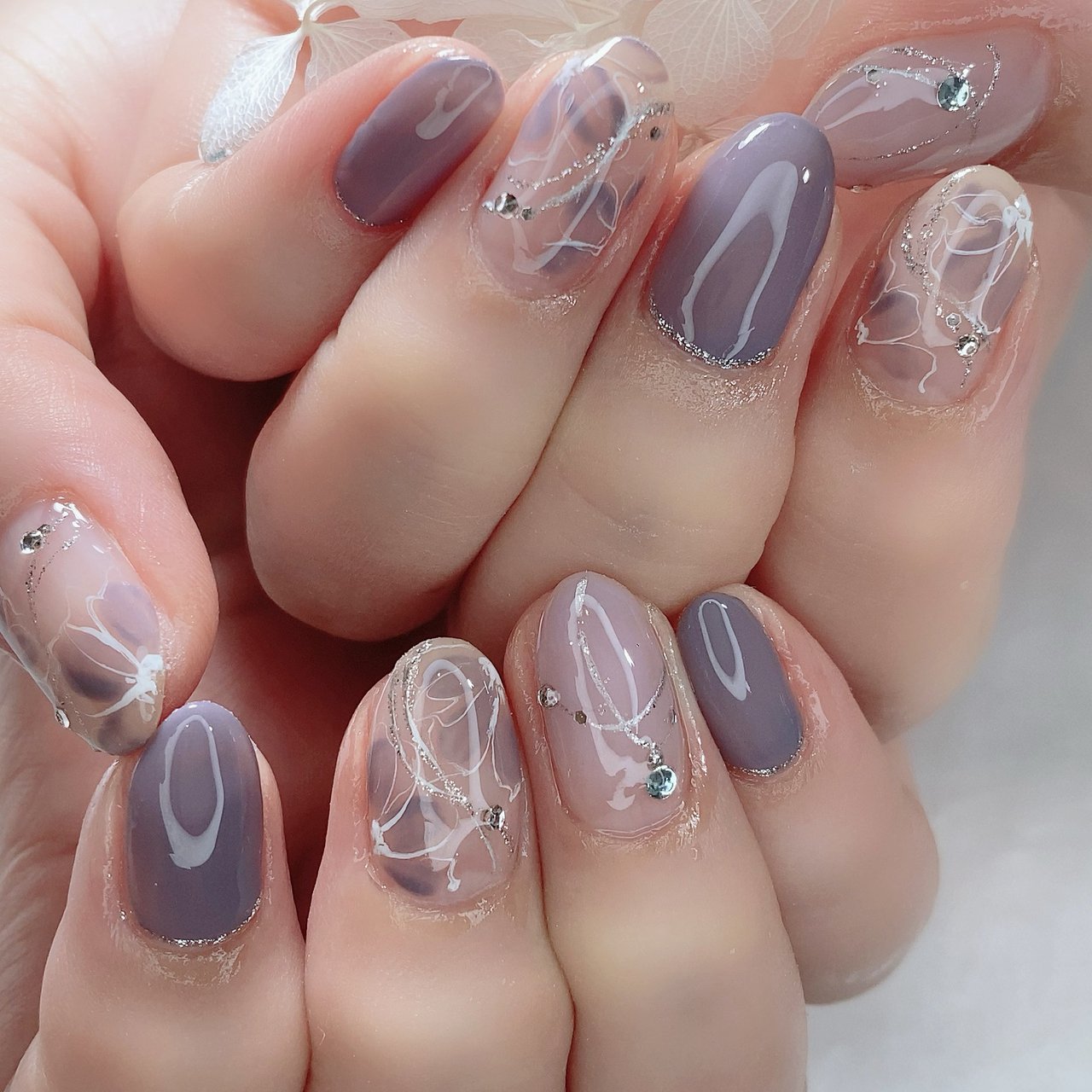 フラワー パープル Nailandbeautyアンドネイルアンドビューティーのネイルデザイン No ネイルブック