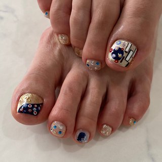 フット レトロのネイルデザイン ネイルブック