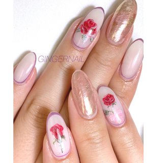 ブライダル 結婚式 ウェディング 薔薇のネイルデザイン ネイルブック